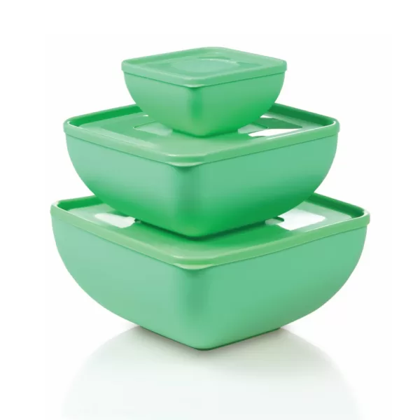 FIT SQUARE BOWL WITH LID ( 3 PCS SET ) ( 0,5 L + 2,5 L + 4 L )