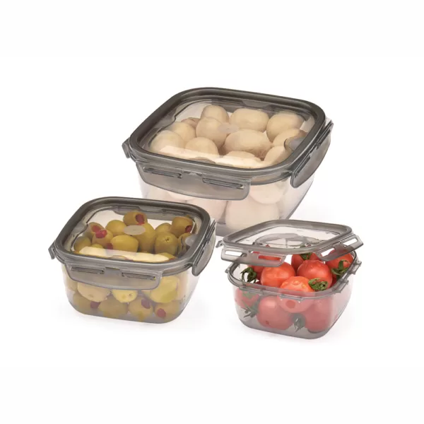 Lock&Fit Transparent Smoked Colour Box 3 Pcs Set ( 0,4 L + 0,7 L + 1,3 L)