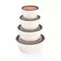 Pure White Body Lock & Fit Round Box 4 Pcs Set ( 0,35 L + 0,65 L + 1,1 L + 1,9 L )