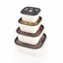 Pure White Body Lock & Fit Square Box 4 Pcs Set ( 0,4 L + 0,7 L + 1,3 L + 2,4 L )