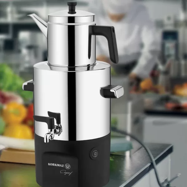 Korkmaz Teachef Electrical Samovar 2000 Watt Inox 4